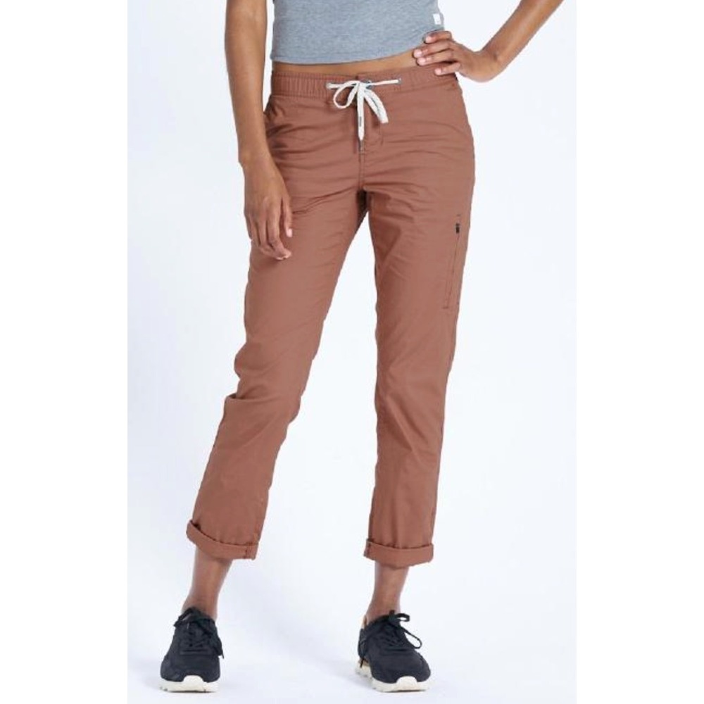 Vuori Ripstop Pant Women Size Medium Terracotta Dusty Rose Cotton Stretch VW401